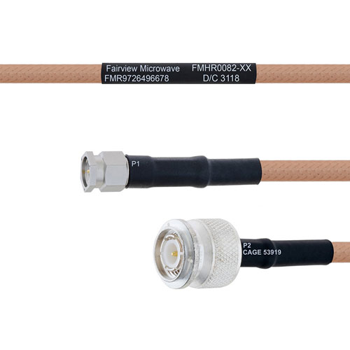 SMA Male to TNC Male MIL-DTL-17 Cable M17/128-RG400 Coax in 30 Inch FMHR0082-30