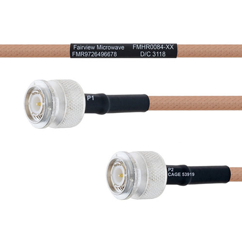 TNC Male to TNC Male MIL-DTL-17 Cable M17/128-RG400 Coax in 18 Inch FMHR0084-18