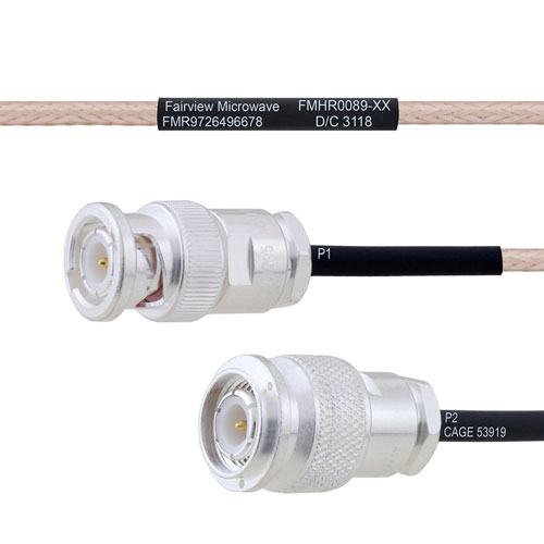 BNC Male to TNC Male MIL-DTL-17 Cable M17/113-RG316 Coax in 24 Inch FMHR0089-24