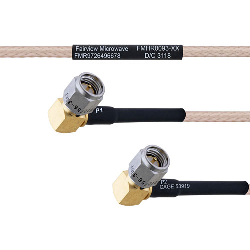 RA SMA Male to RA SMA Male MIL-DTL-17 Cable M17/113-RG316 Coax FMHR0093