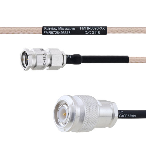 SMA Male to TNC Male MIL-DTL-17 Cable M17/113-RG316 Coax in 6 Inch FMHR0096-6