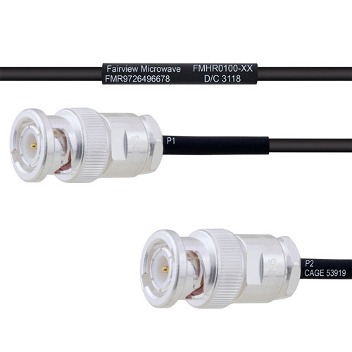 BNC Male to BNC Male MIL-DTL-17 Cable M17/119-RG174 Coax in 100 cm FMHR0100-100CM
