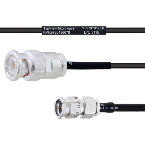 BNC Male to SMA Male MIL-DTL-17 Cable M17/119-RG174 Coax in 36 Inch FMHR0101-36