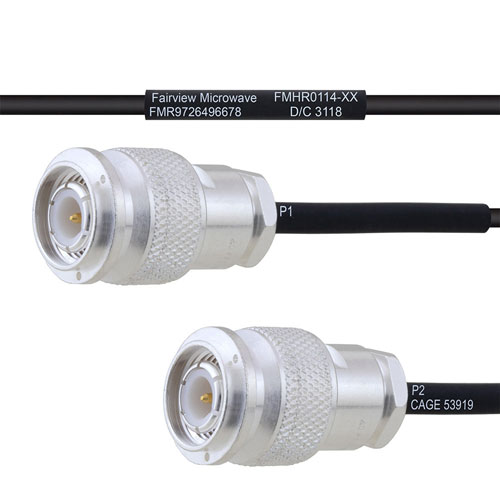 TNC Male to TNC Male MIL-DTL-17 Cable M17/119-RG174 Coax in 8 Inch FMHR0114-8