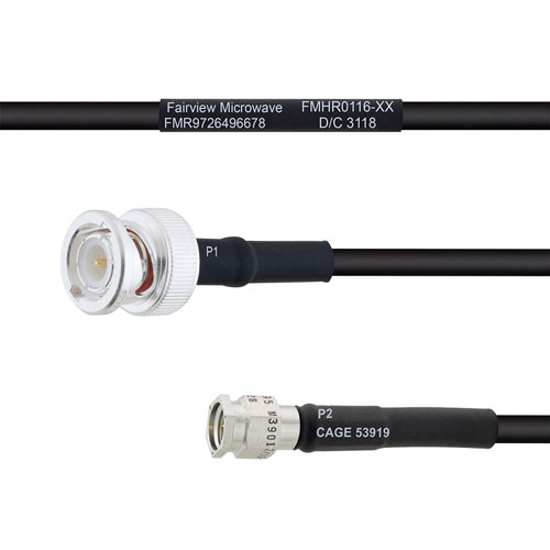 BNC Male to SMA Male MIL-DTL-17 Cable M17/28-RG58 Coax in 200 cm FMHR0116-200CM