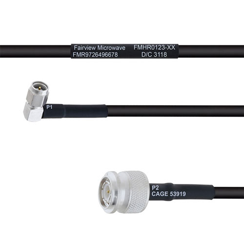 RA SMA Male to TNC Male MIL-DTL-17 Cable M17/183-00001 Coax in 48 Inch FMHR0123-48