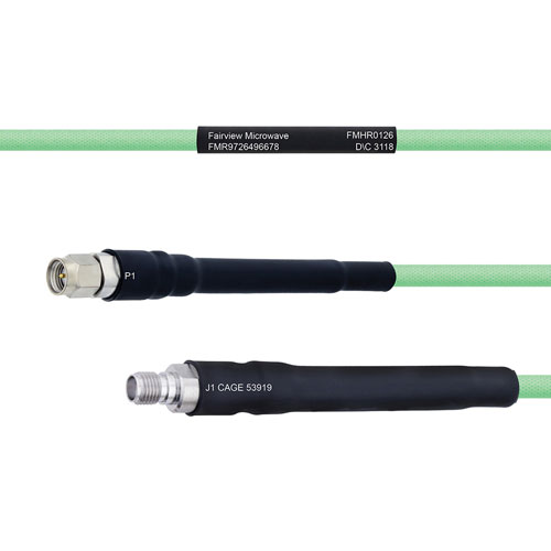 Temperature Conditioned Low Loss SMA Male to SMA Female Cable LL142 Coax in 12 Inch FMHR0126-12