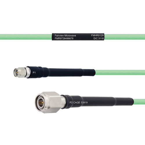 Temperature Conditioned Low Loss SMA Male to TNC Male Cable LL142 Coax in 300 cm FMHR0129-300CM