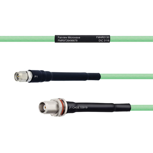 Temperature Conditioned Low Loss SMA Male to TNC Female Bulkhead Cable LL142 Coax FMHR0130