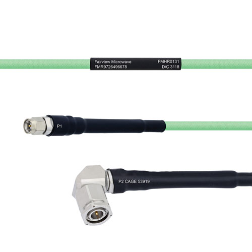 Temperature Conditioned Low Loss SMA Male to RA TNC Male Cable LL142 Coax FMHR0131
