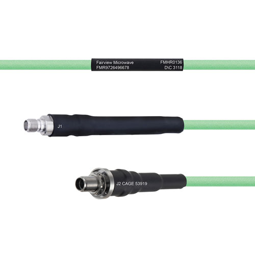 Temperature Conditioned Low Loss SMA Female to SMA Female Bulkhead Cable LL142 Coax in 24 Inch FMHR0136-24