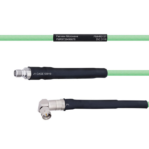 Temperature Conditioned Low Loss SMA Female to RA SMA Male Cable LL142 Coax FMHR0137