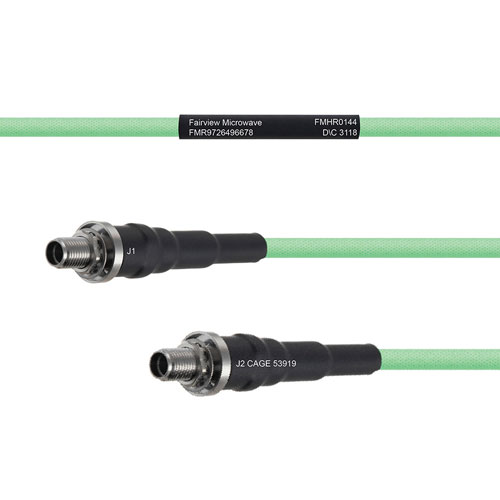 Temperature Conditioned Low Loss SMA Female Bulkhead to SMA Female Bulkhead Cable LL142 Coax in 200 cm FMHR0144-200CM