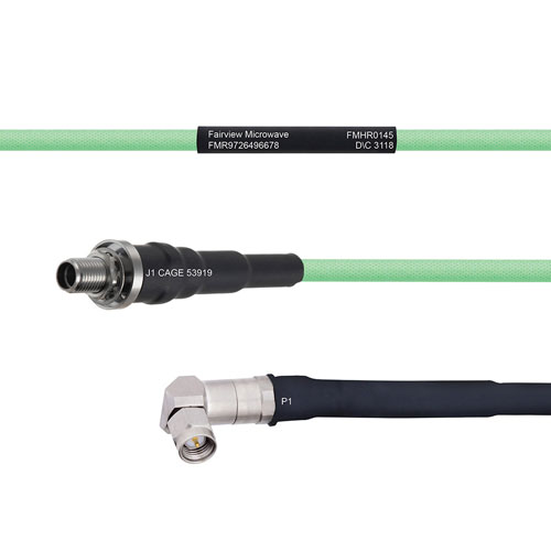 Temperature Conditioned Low Loss SMA Female Bulkhead to RA SMA Male Cable LL142 Coax FMHR0145