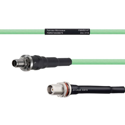 Temperature Conditioned Low Loss SMA Female Bulkhead to TNC Female Bulkhead Cable LL142 Coax in 36 Inch FMHR0147-36