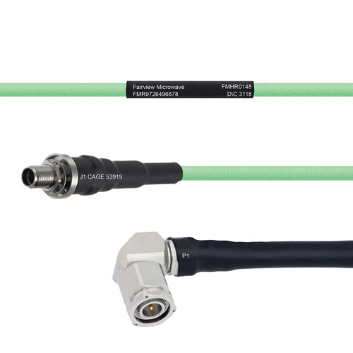 Temperature Conditioned Low Loss SMA Female Bulkhead to RA TNC Male Cable LL142 Coax in 72 Inch FMHR0148-72