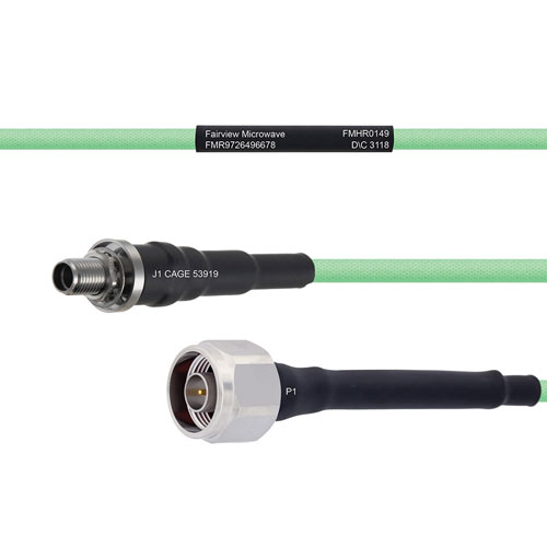 Temperature Conditioned Low Loss SMA Female Bulkhead to N Male Cable LL142 Coax in 72 Inch FMHR0149-72