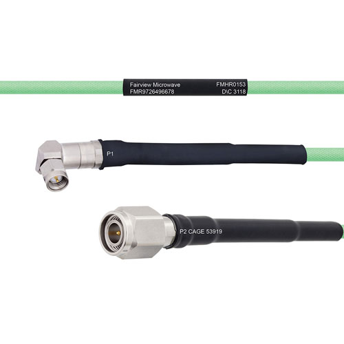 Temperature Conditioned Low Loss RA SMA Male to TNC Male Cable LL142 Coax in 60 Inch FMHR0153-60