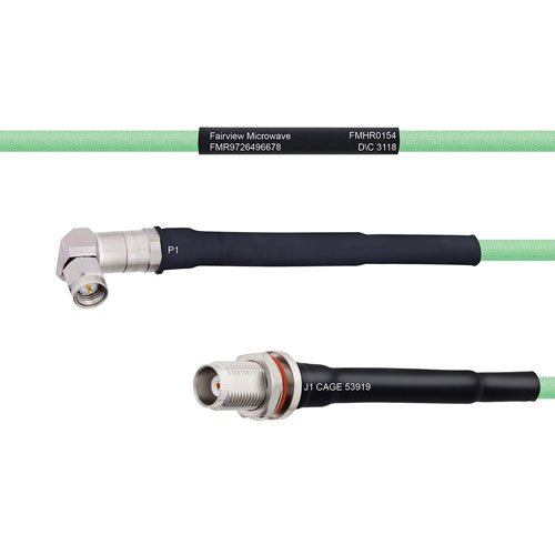 Temperature Conditioned Low Loss RA SMA Male to TNC Female Bulkhead Cable LL142 Coax FMHR0154
