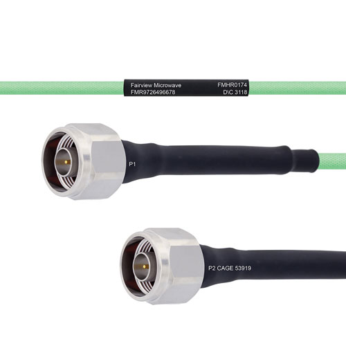 Temperature Conditioned Low Loss N Male to N Male Cable LL142 Coax in 12 Inch FMHR0174-12