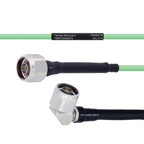 Temperature Conditioned Low Loss N Male to RA N Male Cable LL142 Coax in 72 Inch FMHR0176-72