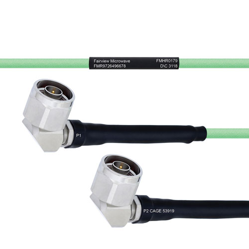 Temperature Conditioned Low Loss RA N Male to RA N Male Cable LL142 Coax in 12 Inch FMHR0179-12