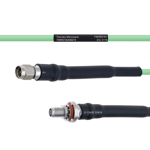 Temperature Conditioned Low Loss SMA Male to SMA Female Bulkhead Cable LL160 Coax FMHR0181