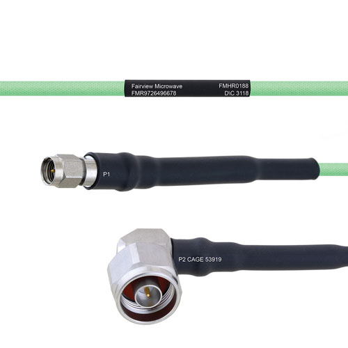Temperature Conditioned Low Loss SMA Male to RA N Male Cable LL160 Coax FMHR0188