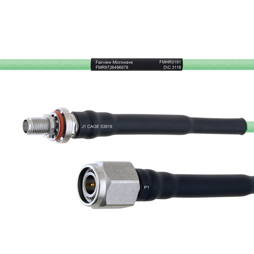 Temperature Conditioned Low Loss SMA Female Bulkhead to TNC Male Cable LL160 Coax in 48 Inch FMHR0191-48