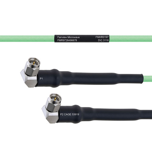 Temperature Conditioned Low Loss RA SMA Male to RA SMA Male Cable LL160 Coax in 200 cm FMHR0197-200CM