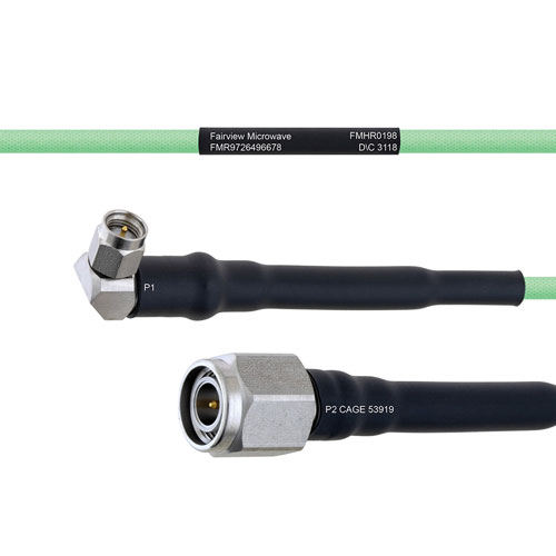 Temperature Conditioned Low Loss RA SMA Male to TNC Male Cable LL160 Coax in 12 Inch FMHR0198-12