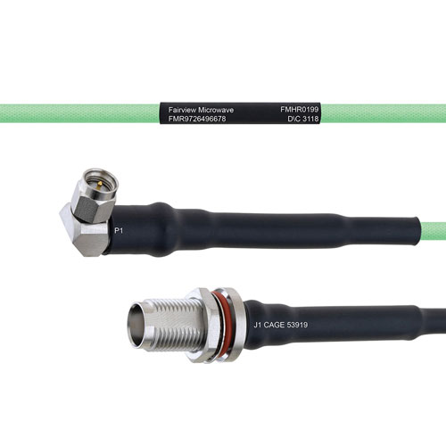 Temperature Conditioned Low Loss RA SMA Male to TNC Female Bulkhead Cable LL160 Coax FMHR0199