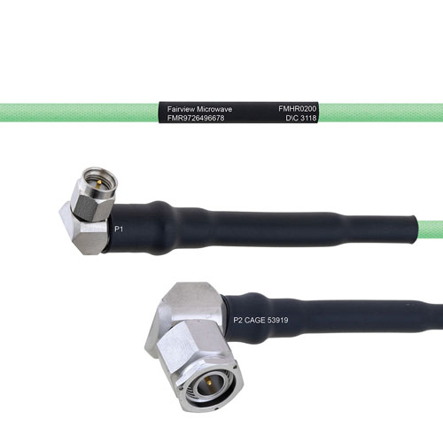 Temperature Conditioned Low Loss RA SMA Male to RA TNC Male Cable LL160 Coax in 30 Inch FMHR0200-30