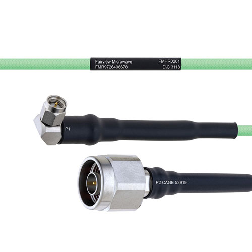 Temperature Conditioned Low Loss RA SMA Male to N Male Cable LL160 Coax FMHR0201