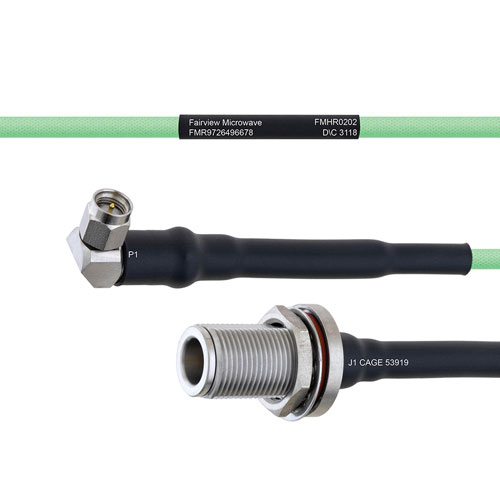 Temperature Conditioned Low Loss RA SMA Male to N Female Bulkhead Cable LL160 Coax FMHR0202