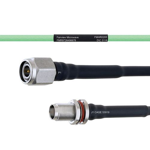 Temperature Conditioned Low Loss TNC Male to TNC Female Bulkhead Cable LL160 Coax FMHR0205