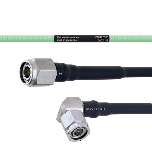 Temperature Conditioned Low Loss TNC Male to RA TNC Male Cable LL160 Coax in 100 cm FMHR0206-100CM