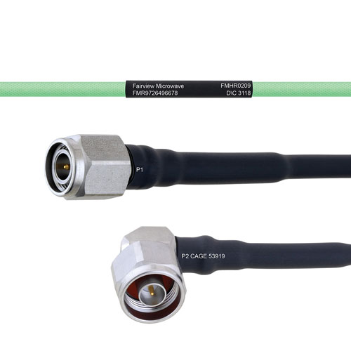 Temperature Conditioned Low Loss TNC Male to RA N Male Cable LL160 Coax FMHR0209