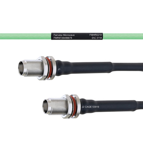 Temperature Conditioned Low Loss TNC Female Bulkhead to TNC Female Bulkhead Cable LL160 Coax in 60 Inch FMHR0210-60