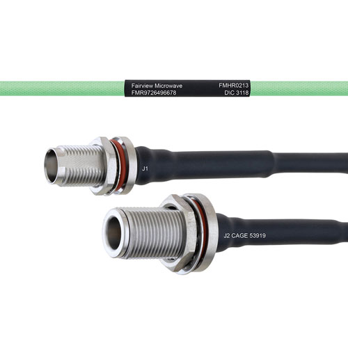 Temperature Conditioned Low Loss TNC Female Bulkhead to N Female Bulkhead Cable LL160 Coax FMHR0213