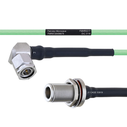 Temperature Conditioned Low Loss RA TNC Male to N Female Bulkhead Cable LL160 Coax in 12 Inch FMHR0217-12