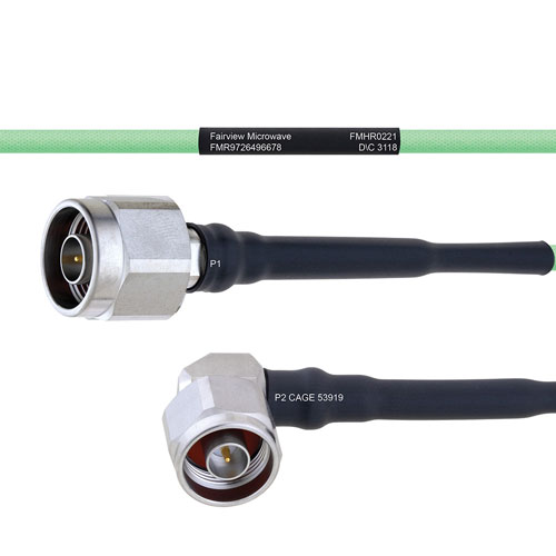 Temperature Conditioned Low Loss N Male to RA N Male Cable LL160 Coax FMHR0221