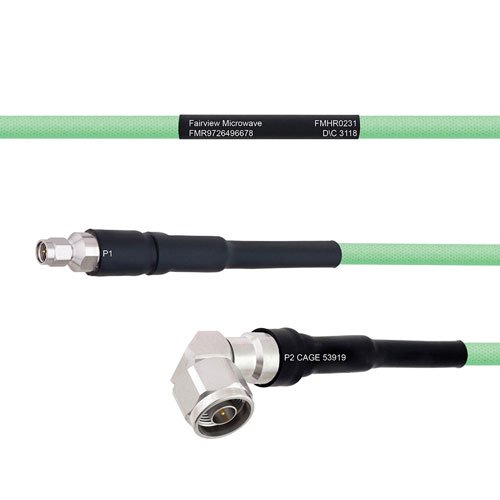 Temperature Conditioned Low Loss SMA Male to RA N Male Cable LL335i Coax in 60 Inch FMHR0231-60