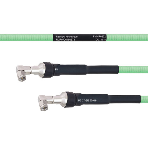 Temperature Conditioned Low Loss RA SMA Male to RA SMA Male Cable LL335i Coax FMHR0232