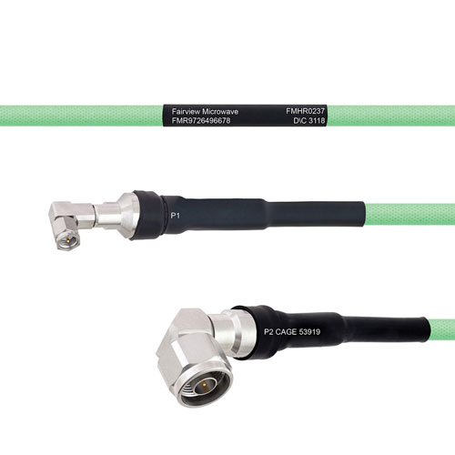 Temperature Conditioned Low Loss RA SMA Male to RA N Male Cable LL335i Coax FMHR0237