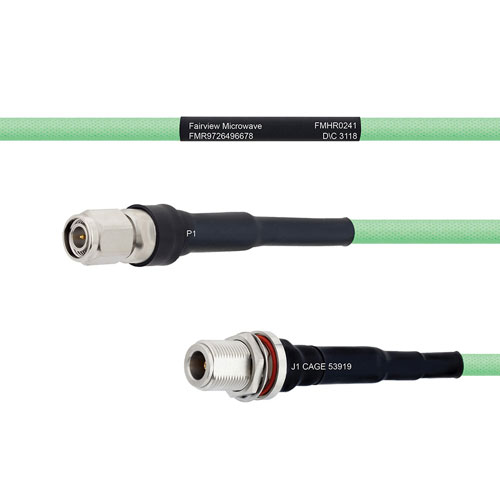 Temperature Conditioned Low Loss TNC Male to N Female Bulkhead Cable LL335i Coax FMHR0241