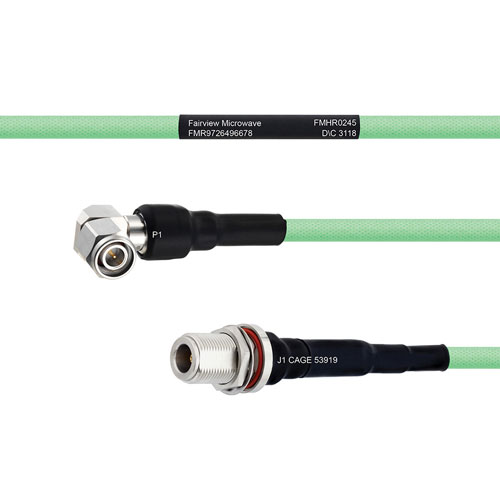 Temperature Conditioned Low Loss RA TNC Male to N Female Bulkhead Cable LL335i Coax in 24 Inch FMHR0245-24
