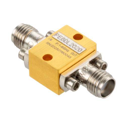 SMA High Power Limiter, 1 GHz to 6 GHz, 20W Peak Power, 18 dBm Flat Leakage FMLM2020