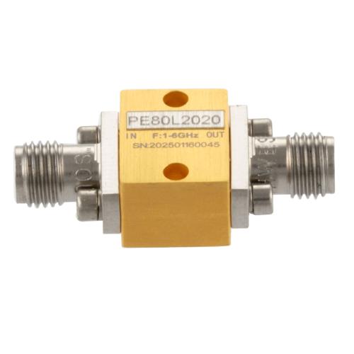 SMA High Power Limiter, 1 GHz to 6 GHz, 20W Peak Power, 18 dBm Flat Leakage FMLM2020