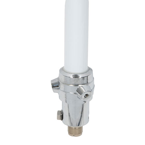 156 to 163 MHz, Omni Marine Antenna, 7 dBi, UHF Female (SO239) Connector, White, Fiberglass Radome, Vertical Polarization FMMAROM1007